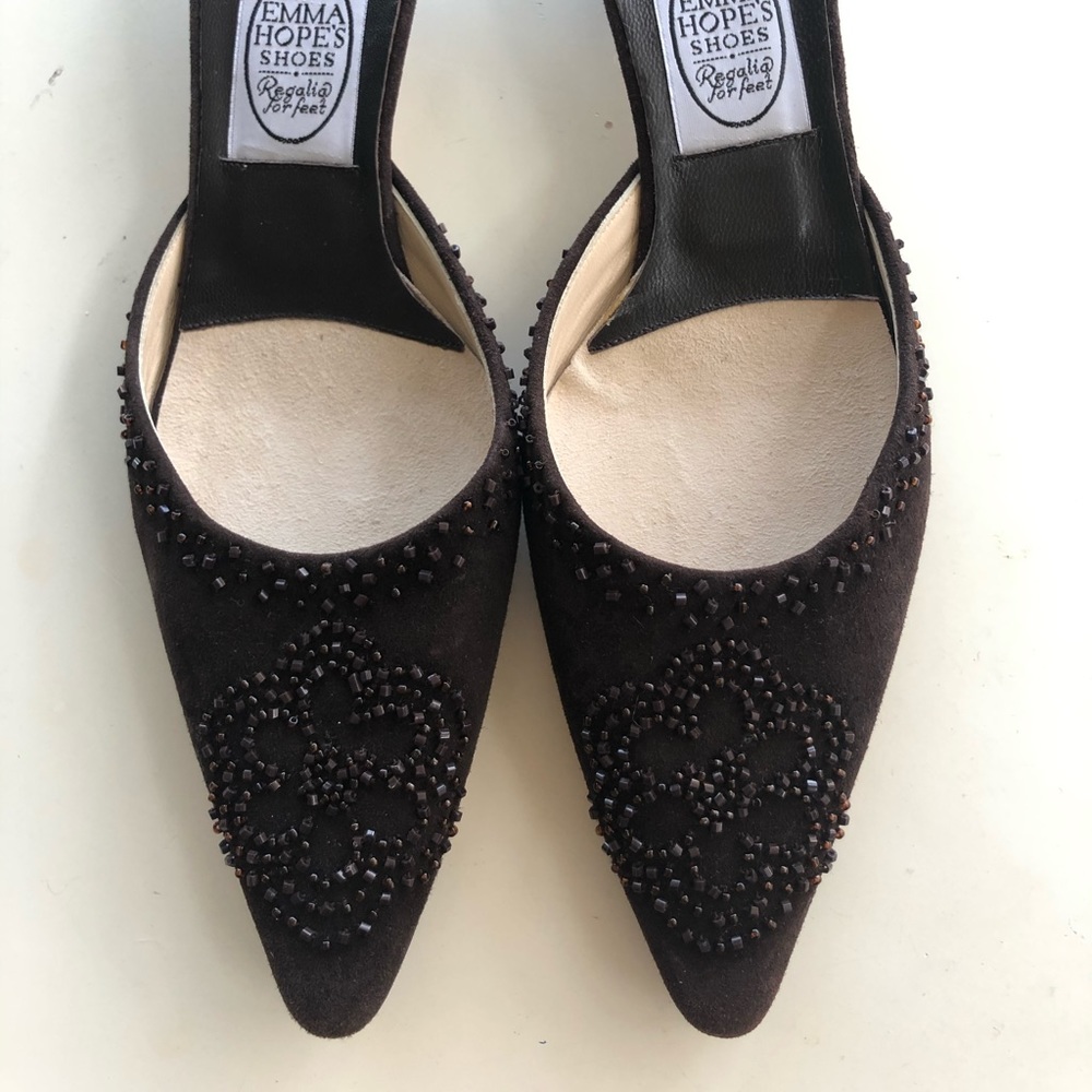 Emma Hope Brown Suede Slide Mule